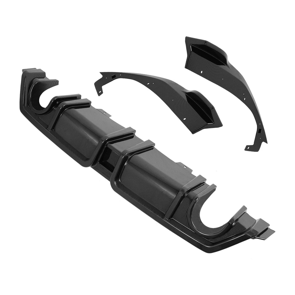 Honda Civic Black ABS Rear Lip Diffuser With LED Light Body Kit 12