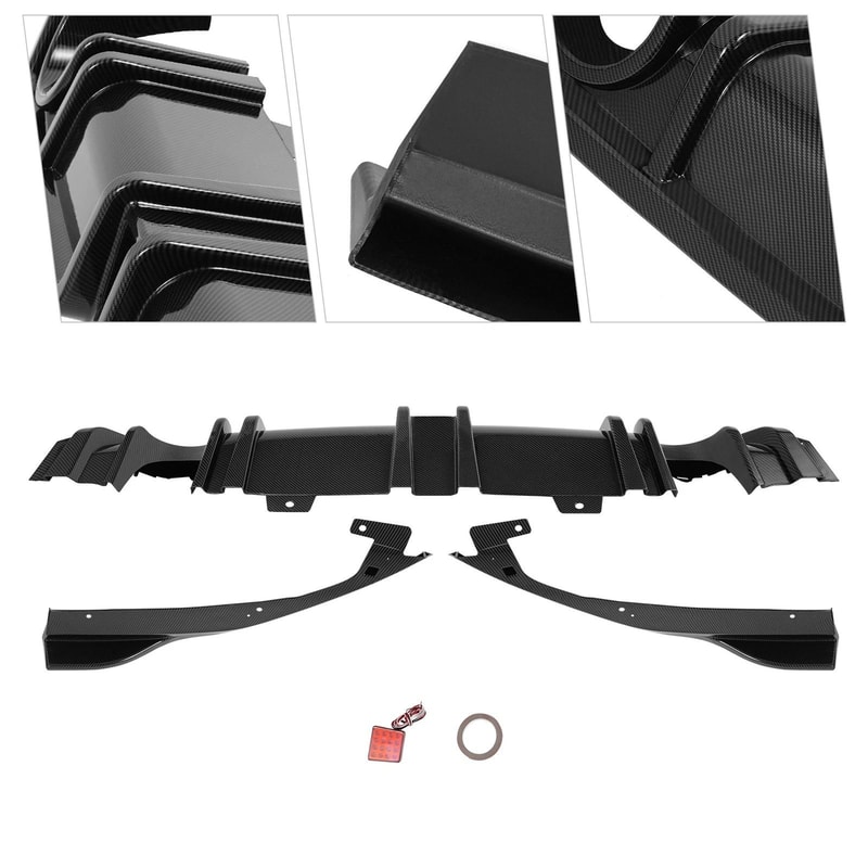 Honda Civic Black ABS Rear Lip Diffuser With LED Light Body Kit 19