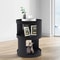 Modern 2 Tier Round Side Table Black Nightstand For Sofa And Bedroom Storage 3