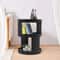 Modern 2 Tier Round Side Table Black Nightstand For Sofa And Bedroom Storage 4