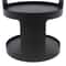 Modern 2 Tier Round Side Table Black Nightstand For Sofa And Bedroom Storage 6
