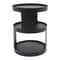 Modern 2 Tier Round Side Table Black Nightstand For Sofa And Bedroom Storage 10