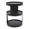 Modern 2 Tier Round Side Table Black Nightstand For Sofa And Bedroom Storage 10
