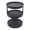 Modern 2 Tier Round Side Table Black Nightstand For Sofa And Bedroom Storage 13