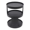 Modern 2 Tier Round Side Table Black Nightstand For Sofa And Bedroom Storage 13