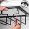 3 Row Under Cabinet Wine Glass Rack Black Metal Stemware Holder For Bar Kitchen 1