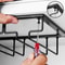 3 Row Under Cabinet Wine Glass Rack Black Metal Stemware Holder For Bar Kitchen 1