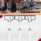 3 Row Under Cabinet Wine Glass Rack Black Metal Stemware Holder For Bar Kitchen 3