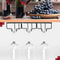 3 Row Under Cabinet Wine Glass Rack Black Metal Stemware Holder For Bar Kitchen 3
