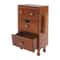 Vintage 3 Tier Storage Cabinet With Drawers Brown Pine Wood Organizer 3