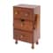 Vintage 3 Tier Storage Cabinet With Drawers Brown Pine Wood Organizer 4