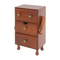 Vintage 3 Tier Storage Cabinet With Drawers Brown Pine Wood Organizer 4