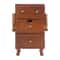 Vintage 3 Tier Storage Cabinet With Drawers Brown Pine Wood Organizer 5