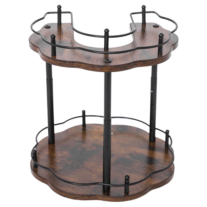 Height Adjustable Spice Organizer Rack With Rotating Cabinet Storage 1