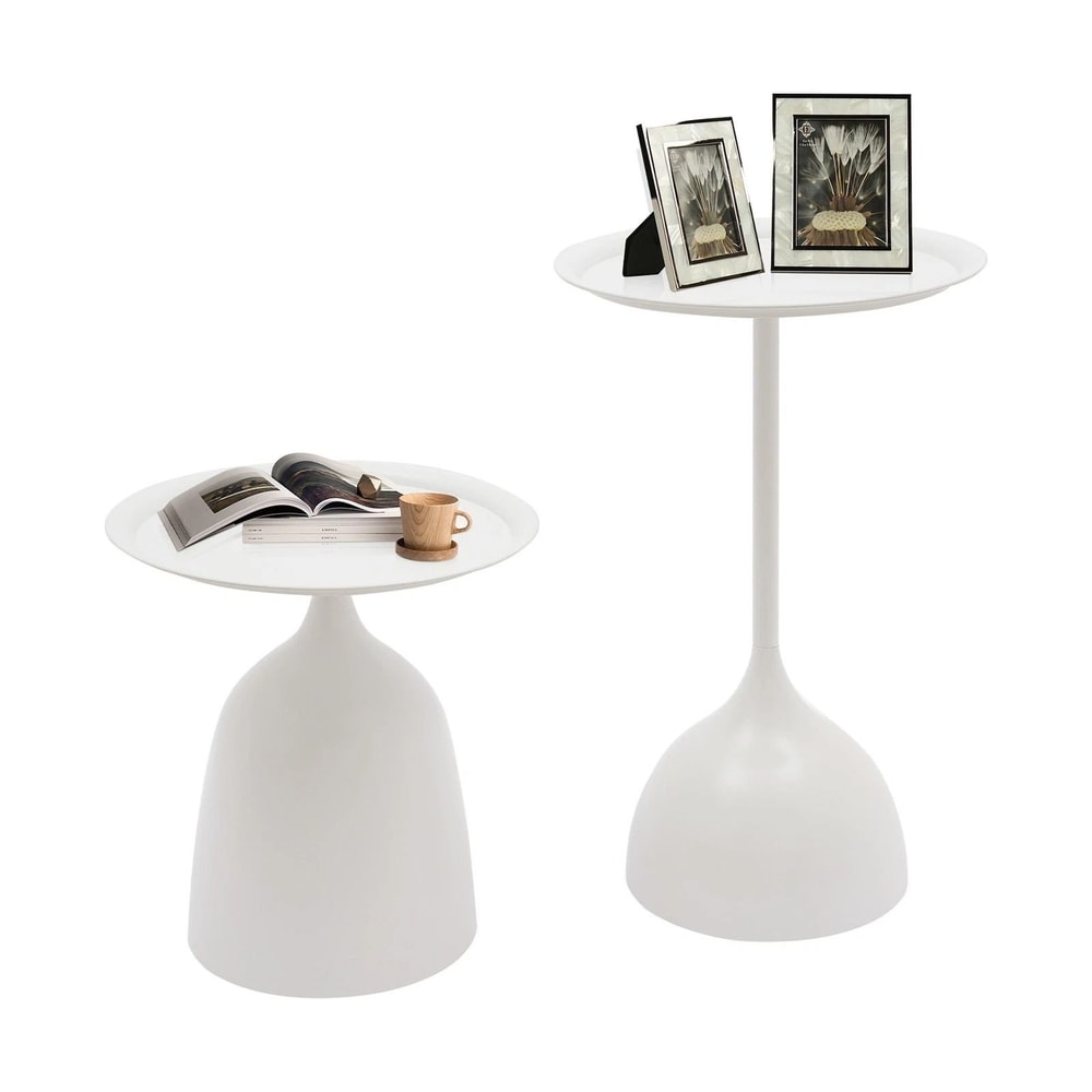 Modern Round Side Table Set With Pedestal End Tables For Sofa Bedside And Living Room 9