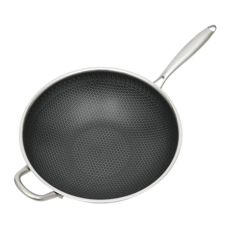 Premium Stainless Steel Honeycomb Wok Pan Non Stick Frying Pan For Every Kitchen 6