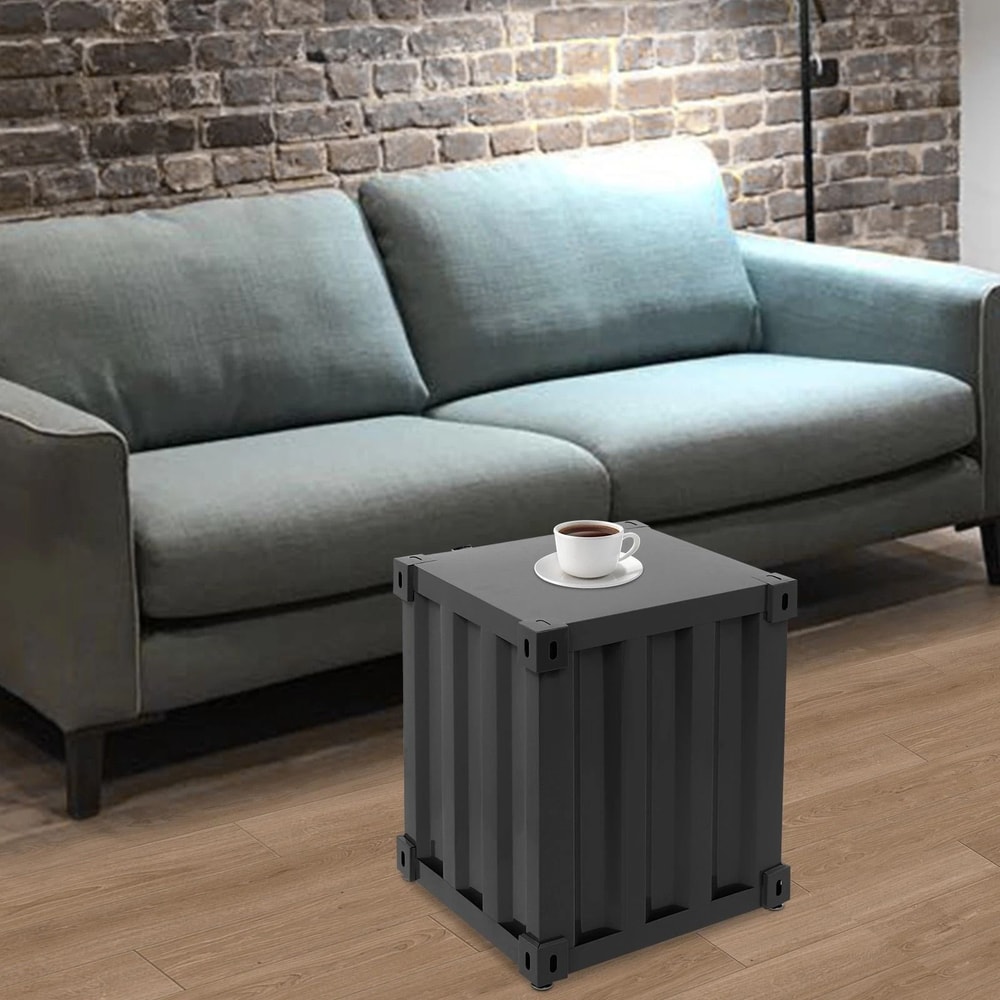 Modern Industrial Floorstanding Side Table Iron Bedside Table With Storage Cabinet 3