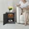 Modern Industrial Floorstanding Side Table Iron Bedside Table With Storage Cabinet 0