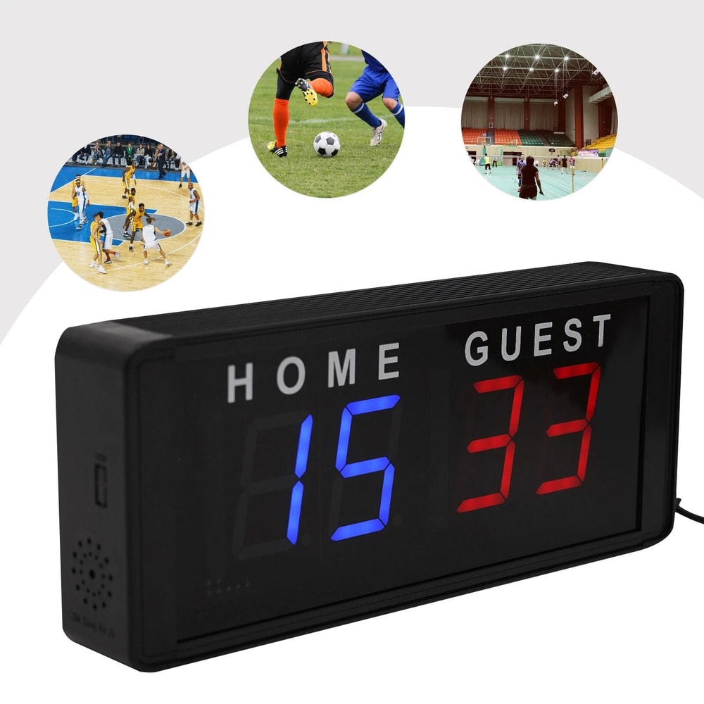Modern Portable LED Tabletop Electronic Scoreboard Digital Sports Score Keeper 18