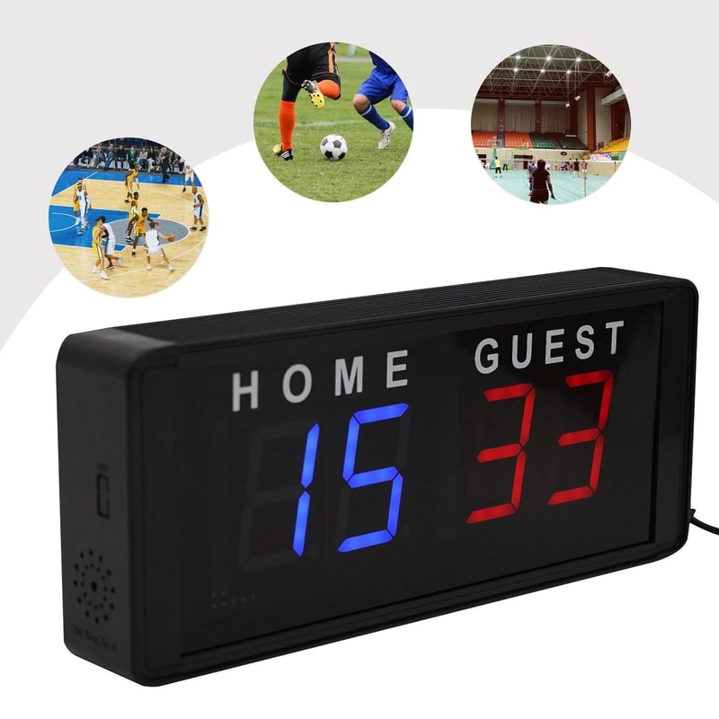 Modern Portable LED Tabletop Electronic Scoreboard Digital Sports Score Keeper 18