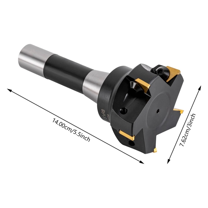 Indexable End Mill R8 Shank Milling Cutter With Blade 8