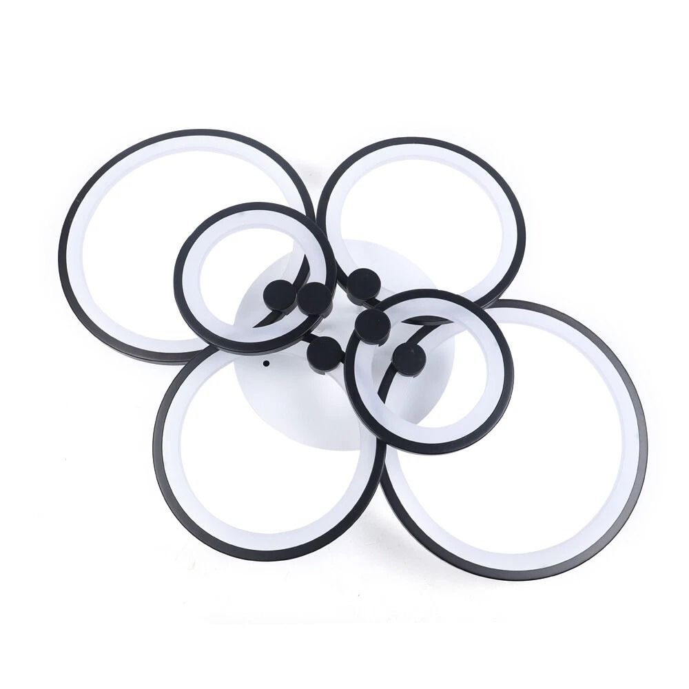 6 Head Modern LED Chandelier Black Acrylic Pendant Ceiling Light Fixture 10