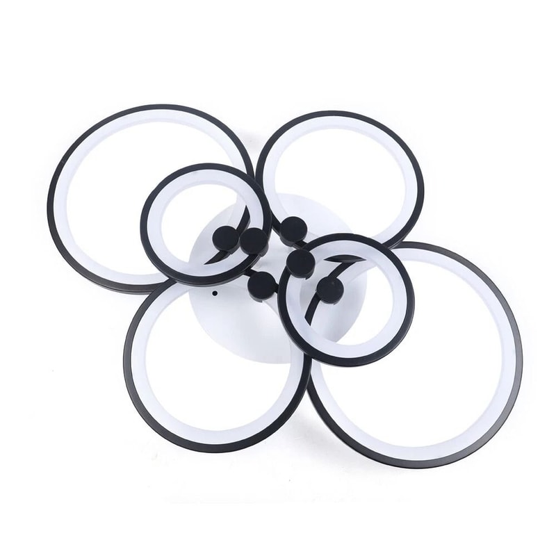 6 Head Modern LED Chandelier Black Acrylic Pendant Ceiling Light Fixture 10