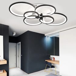 6 head modern led chandelier black acrylic pendant ceiling light fixture