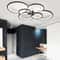 6 Head Modern LED Chandelier Black Acrylic Pendant Ceiling Light Fixture 0