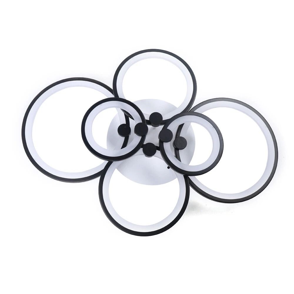 6 Head Modern LED Chandelier Black Acrylic Pendant Ceiling Light Fixture 7