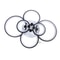 6 Head Modern LED Chandelier Black Acrylic Pendant Ceiling Light Fixture 7