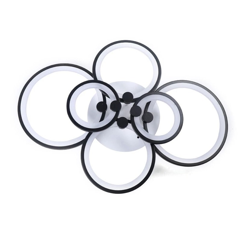 6 Head Modern LED Chandelier Black Acrylic Pendant Ceiling Light Fixture 7