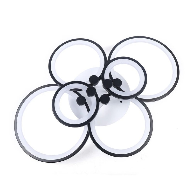 6 Head Modern LED Chandelier Black Acrylic Pendant Ceiling Light Fixture 8