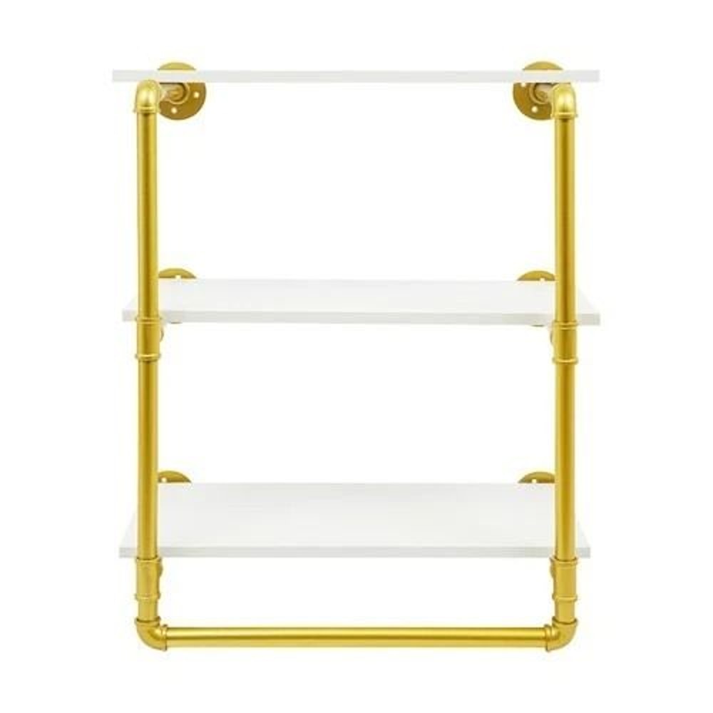 Industrial Pipe Clothing Rack Wall Mounted Clothes Rack With Shelves 11