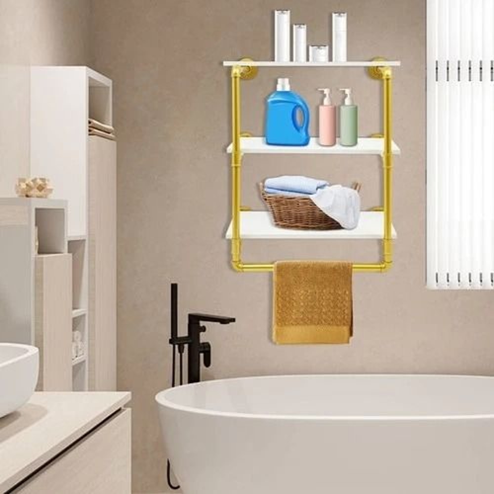Industrial Pipe Clothing Rack Wall Mounted Clothes Rack With Shelves 0