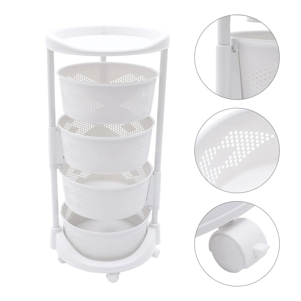 4 Tier Rotating Fruit Basket And Kitchen Organizer For Produce Snacks And Vegetables 2
