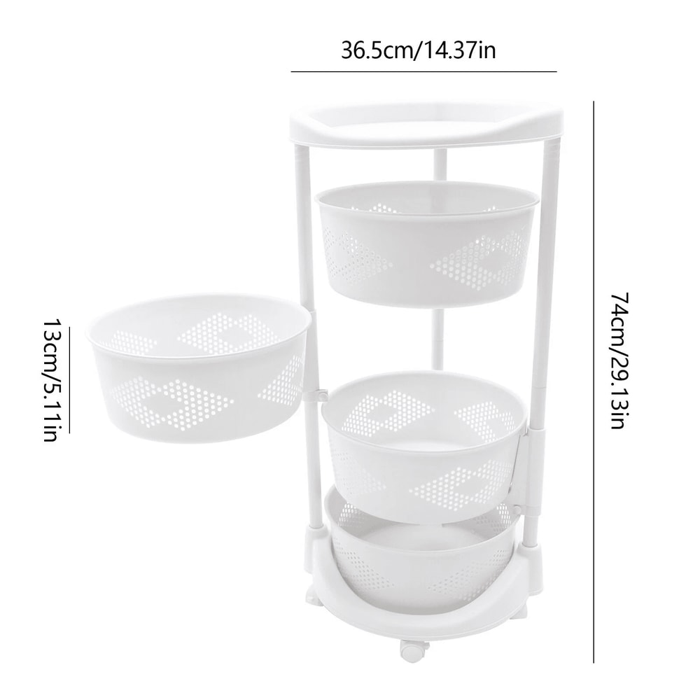 4 Tier Rotating Fruit Basket And Kitchen Organizer For Produce Snacks And Vegetables 6