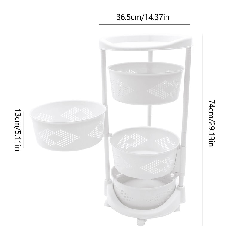 4 Tier Rotating Fruit Basket And Kitchen Organizer For Produce Snacks And Vegetables 6