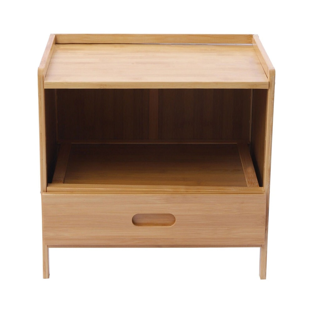 Modern Bedside Table With Drawer Storage Nightstand Space Saving End Table 1