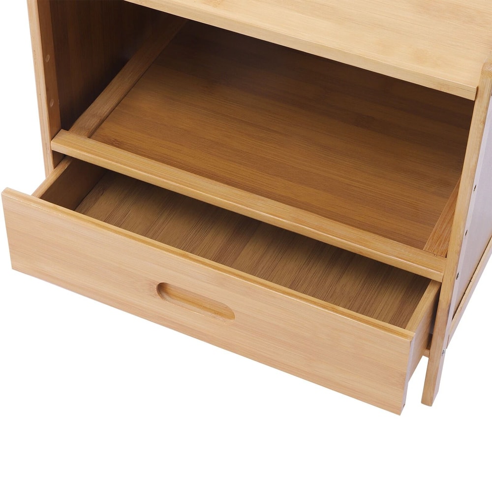 Modern Bedside Table With Drawer Storage Nightstand Space Saving End Table 5