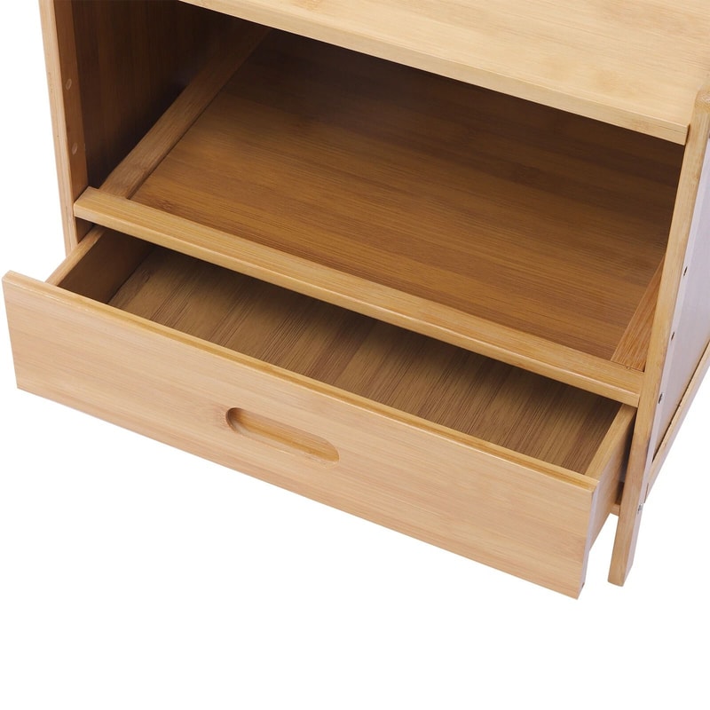 Modern Bedside Table With Drawer Storage Nightstand Space Saving End Table 5