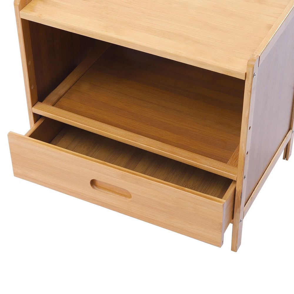 Modern Bedside Table With Drawer Storage Nightstand Space Saving End Table 6