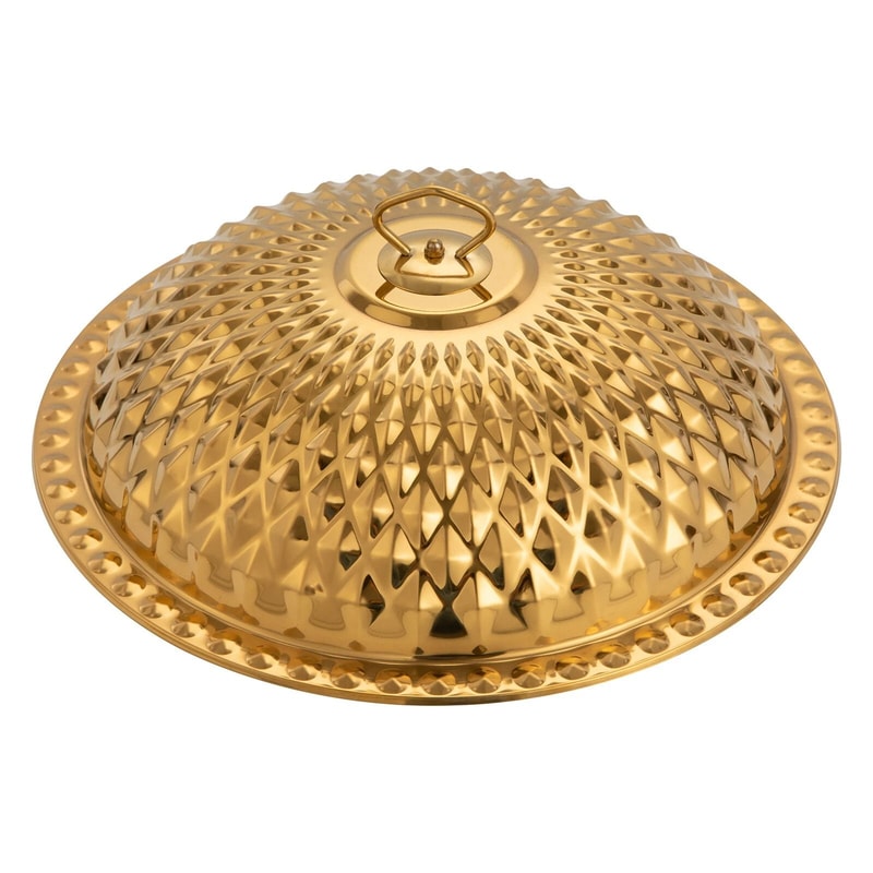 Gold Round Chafing Dish With Hanging Lid Buffet Food Warmer 10