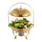 Gold Round Chafing Dish With Hanging Lid Buffet Food Warmer 11