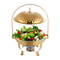Gold Round Chafing Dish With Hanging Lid Buffet Food Warmer 11