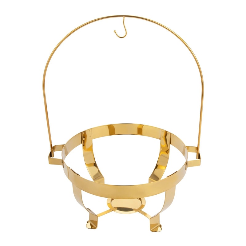Gold Round Chafing Dish With Hanging Lid Buffet Food Warmer 2
