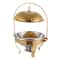 Gold Round Chafing Dish With Hanging Lid Buffet Food Warmer 5