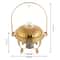 Gold Round Chafing Dish With Hanging Lid Buffet Food Warmer 6