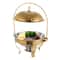Gold Round Chafing Dish With Hanging Lid Buffet Food Warmer 9
