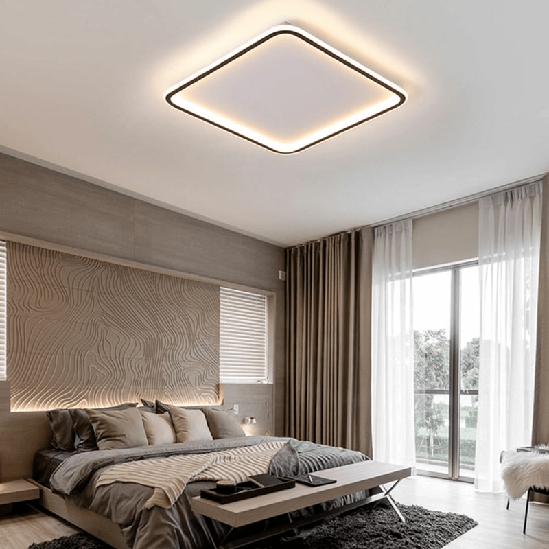 Premium Modern LED Ceiling Light Dimmable Flush Mount Chandelier Fixture With Remote Control 9